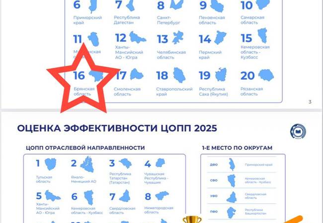 image-Брянская область вошла в ТОП-20 общероссийских ЦОПП по итогам 2025 года