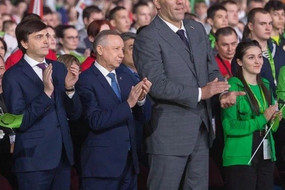 С.С. Кравцов, А.Д. Беглов, Н.С. Валуев, С.А. Евстратова на церемонии открытия чемпионата